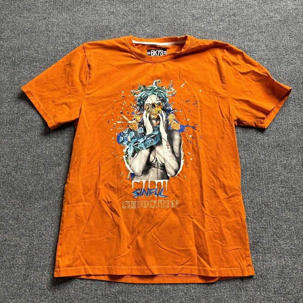 Black Keys BKYS Sinful Seduction Graphic Print Orange Men's T-Shirt